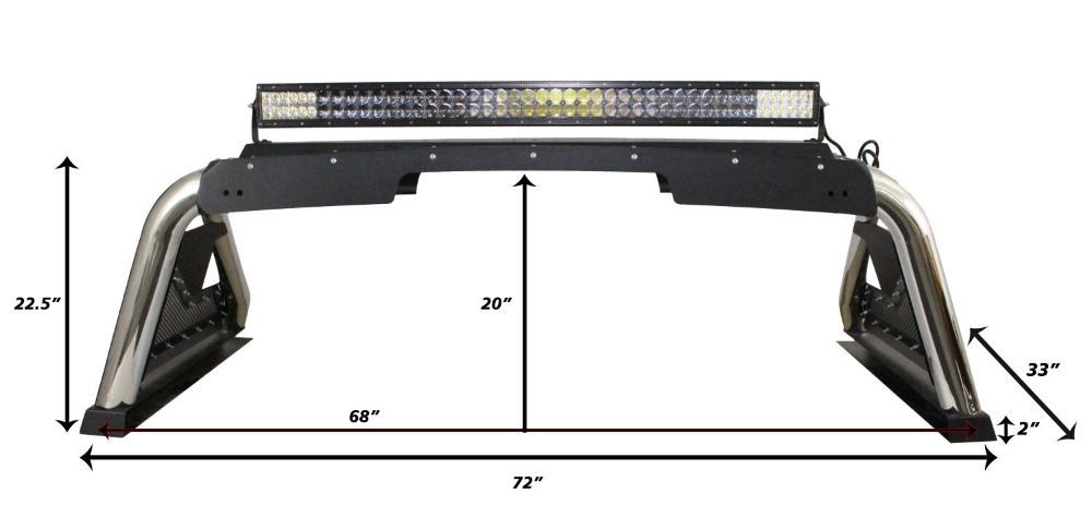 Go Rhino Sport Bar 2.0 for Full-Sized Trucks for GMC Sierra, Chevrolet Silverado, Ram, Dodge Ram, Ford F-150 – GRH911000T - obrazek 6