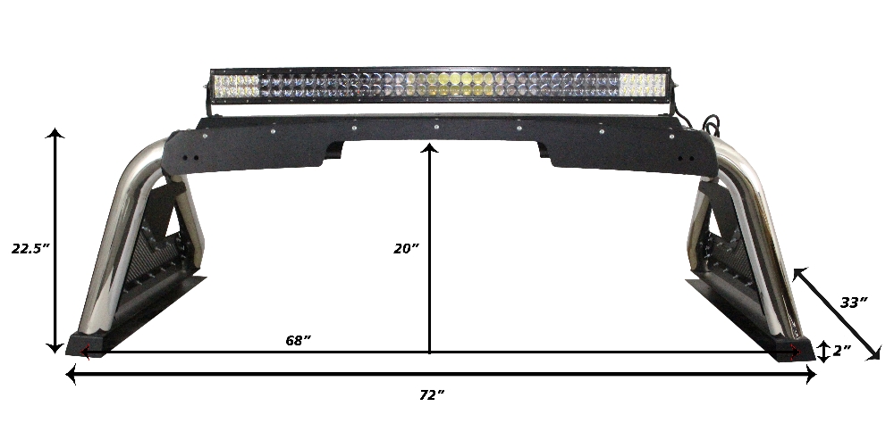 Go Rhino Sport Bar 2.0 for Full-Sized Trucks for GMC Sierra, Chevrolet Silverado, Ram, Dodge Ram, Ford F-150 – GRH911000T - obrazek 7